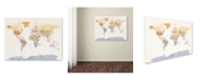 Trademark Global Michael Tompsett 'Watercolour Political Map of the World' Canvas Art - 24" x 32"